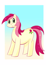 Size: 2894x4093 | Tagged: safe, artist:redfire-pony, roseluck, earth pony, pony, g4, female, gradient background, mare, passepartout, smiling, solo