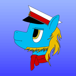 Size: 945x945 | Tagged: safe, oc, oc only, oc:capitaine beaupré, earth pony, gradient background, solo