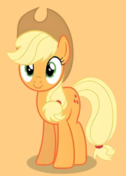 Size: 1591x2211 | Tagged: safe, applejack, earth pony, pony, g4, female, mare, orange background, simple background