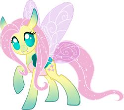 Size: 2548x2271 | Tagged: safe, artist:sakuyamon, fluttershy, changedling, changeling, g4, changedlingified, changelingified, cute, female, flutterling, shyabetes, solo, species swap