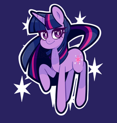 Size: 2391x2509 | Tagged: safe, artist:mekaranger, twilight sparkle, pony, unicorn, g4, blue background, cute, cutie mark background, cutie mark eyes, female, horn, mare, simple background, solo, starry eyes, twiabetes, twilight's cutie mark, unicorn twilight, wingding eyes