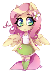 Size: 1250x1748 | Tagged: safe, artist:morishasu, fluttershy, human, equestria girls, g4, boots, chibi, clothes, cute, delicious flat chest, female, flattershy, ponied up, shoes, shyabetes, simple background, skirt, socks, solo, speedpaint, tank top, transparent background, wings