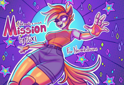 Size: 3000x2053 | Tagged: safe, artist:juxi, oc, oc only, oc:kiva, anthro, comic:not really a secret mission, comic, comic cover, cover, cover art, solo