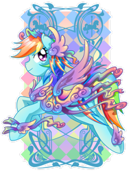 Size: 2121x2828 | Tagged: safe, artist:amelie-ami-chan, rainbow dash, pony, g4, carousel, clothes, costume, female, solo