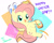 Size: 1280x1024 | Tagged: safe, artist:kumikoponylk, fluttershy, pegasus, pony, g4, basket, blushing, bunny ears, chibi, cute, easter, easter basket, easter egg, female, happy, holiday, shyabetes, solo