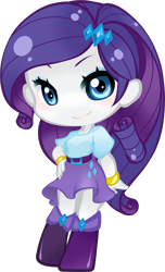 Size: 1833x3016 | Tagged: safe, artist:yuuabyss, rarity, equestria girls, g4, chibi, female, hand on hip, simple background, smiling, solo, transparent background