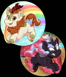 Size: 702x807 | Tagged: safe, artist:midnightpremiere, autumn blaze, kirin, nirik, g4, my little pony: friendship is magic, sounds of silence, cloven hooves, duality, female