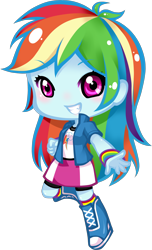 Size: 1902x3129 | Tagged: safe, artist:yuuabyss, rainbow dash, equestria girls, g4, chibi, female, grin, simple background, smiling, solo, transparent background