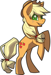 Size: 1138x1684 | Tagged: safe, artist:zingey, applejack, earth pony, pony, g4, cute, cutie mark eyes, female, jackabetes, mare, open mouth, rearing, simple background, solo, transparent background, wingding eyes