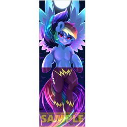 Size: 5010x5010 | Tagged: safe, artist:darksly, edit, rainbow dash, bat, pegasus, pony, semi-anthro, g4, belly, body pillow, body pillow design, chest fluff, clothes, costume, female, halloween, halloween costume, mare, shadowbolts costume, smiling, solo, spread wings, wings