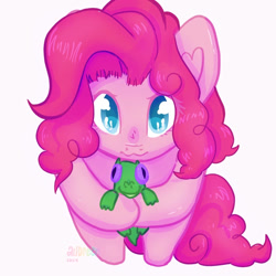 Size: 894x894 | Tagged: safe, artist:audreen, pinkie pie, earth pony, pony, g4, simple background, solo, white background