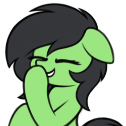 Size: 3000x3000 | Tagged: safe, artist:aaathebap, oc, oc only, oc:filly anon, ears back, emoji, female, filly, foal, giggling, laughing, laughingmares.jpg, simple background, solo, transparent background