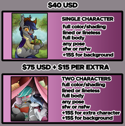 Size: 3500x3534 | Tagged: safe, artist:andaluce, oc, oc only, oc:echo, oc:haze northfleet, oc:malachite cluster, bat pony, pegasus, pony, advertisement, basket, clothes, commission info, commission open, cute, female, food, frog (hoof), fruit, gradient background, male, mango, mare, pillow, pillow fort, price sheet, reading, smiling, socks, stallion, trio, underhoof, wholesome