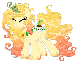 Size: 2500x2000 | Tagged: safe, artist:crystal-tranquility, oc, oc only, original species, pond pony, eyes closed, female, mare, simple background, solo, transparent background