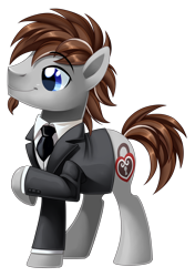 Size: 1756x2500 | Tagged: safe, artist:centchi, oc, oc only, oc:subzero grey, earth pony, pony, clothes, male, simple background, solo, stallion, suit, transparent background