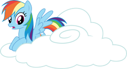 Size: 5485x3000 | Tagged: safe, artist:cloudy glow, rainbow dash, pegasus, pony, g4, griffon the brush off, my little pony: friendship is magic, cloud, female, mare, on a cloud, simple background, solo, transparent background, vector