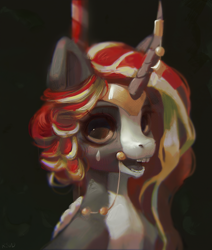 Size: 1768x2084 | Tagged: safe, artist:rvsd, oc, oc only, pony, unicorn, bit, carousel horse, circlet, commission, female, horn, horn jewelry, jewelry, mare, solo