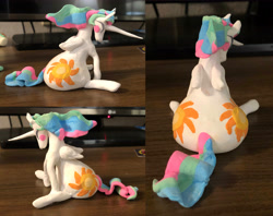 Size: 5341x4229 | Tagged: safe, artist:ja0822ck, princess celestia, alicorn, pony, g4, both cutie marks, butt, clay, craft, indoors, large butt, looking down, praise the sun, sculpture, sitting, sunbutt