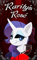 Size: 1035x1650 | Tagged: safe, artist:skyeypony, rarity, pony, unicorn, g4, alcohol, glass, horn, lidded eyes, solo, wine, wine glass