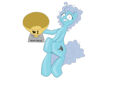 Size: 3507x2480 | Tagged: artist needed, source needed, safe, screw loose, pony, g4, dialogue, female, full body, mare, simple background, solo, teeth, text, transparent background, trophy