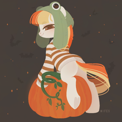 Size: 1000x1000 | Tagged: safe, artist:mifes, oc, oc only, pony, butt, female, mare, plot, pumpkin, solo