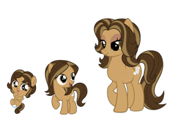 Size: 2732x2048 | Tagged: safe, artist:lunamidnight1998, oc, oc only, oc:pigment design, earth pony, pony, g4, baby, base used, cute, diaper, digital art, evolution, female, filly, foal, mare, ocbetes, older, paper, pencil, png, ponified, simple background, solo, transparent background