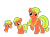 Size: 2732x2048 | Tagged: safe, artist:lunamidnight1998, oc, oc only, oc:applejuice, earth pony, pony, g4, apple, baby, bandana, base used, basket, cute, diaper, digital art, evolution, female, filly, foal, food, mare, not applejack, ocbetes, older, simple background, smiling, solo, transparent background