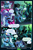 Size: 1004x1535 | Tagged: safe, artist:furufoo, artist:impamy, queen chrysalis, trixie, changeling, pony, unicorn, comic:change of heart (furufoo), g4, cape, clothes, cloven hooves, comic, crowd, eyeshadow, fangs, female, green eyes, hat, horn, magic, makeup, swarm, witch hat