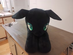 Size: 4080x3072 | Tagged: safe, artist:anonymous, queen chrysalis, g4, /create/, bald, chrysalis plushie, female, floppy ears, incomplete, indoors, irl, missing horn, photo, plushie, wip