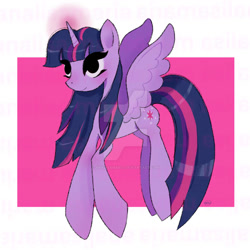 Size: 894x894 | Tagged: safe, artist:analisamaria, twilight sparkle, alicorn, pony, g4, deviantart watermark, female, long legs, mare, obtrusive watermark, passepartout, solo, twilight sparkle (alicorn), watermark