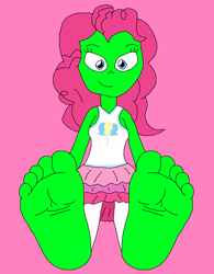 Size: 1841x2362 | Tagged: safe, artist:declucivemario2842, pinkie pie, equestria girls, g4, feet, female, fetish, foot fetish, foot focus, green skin, hulk out