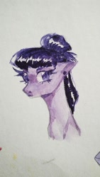 Size: 750x1333 | Tagged: safe, artist:saturn cat, oc, oc only, pony, unicorn, 2019, bust, horn, portrait, solo, traditional art