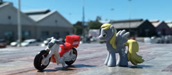 Size: 1280x558 | Tagged: safe, artist:dingopatagonico, derpy hooves, pegasus, pony, g4, hot wheels, outdoors, photo, solo, toy