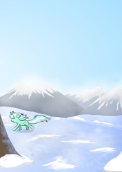 Size: 4961x7016 | Tagged: safe, artist:dusk-spark, lyra heartstrings, pony, unicorn, fanfic:no place like home, g4, absurd resolution, fanfic art, horn, outdoors, running, scenery, snow, solo, tree