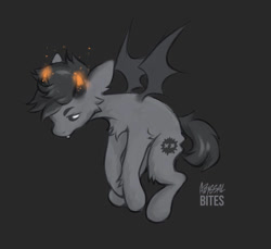 Size: 935x855 | Tagged: safe, artist:abyssalbites, oc, oc only, bat pony, pony, gray background, simple background, solo