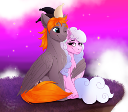 Size: 4000x3500 | Tagged: safe, artist:decemberbreeze, oc, oc only, pegasus, pony, duo, hug, pegasus oc, winghug, wings