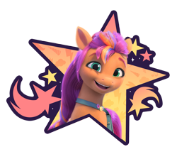 Size: 2993x2679 | Tagged: safe, sunny starscout, earth pony, pony, g5, my little pony: make your mark, official, 3d, abstract background, female, g5 brand assets, mane stripe sunny, mare, simple background, solo, transparent background