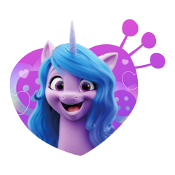 Size: 3000x3000 | Tagged: safe, izzy moonbow, pony, unicorn, g5, my little pony: make your mark, official, 3d, abstract background, female, g5 brand assets, horn, mare, simple background, solo, transparent background