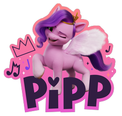 Size: 6895x6559 | Tagged: safe, pipp petals, pegasus, pony, g5, my little pony: make your mark, official, 3d, abstract background, female, g5 brand assets, mare, simple background, solo, transparent background