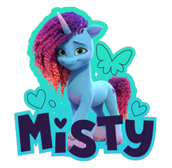 Size: 4025x3942 | Tagged: safe, misty brightdawn, pony, unicorn, g5, my little pony: make your mark, official, 3d, abstract background, cute, female, g5 brand assets, horn, mare, mistybetes, rebirth misty, simple background, solo, transparent background