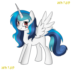 Size: 1400x1414 | Tagged: safe, artist:wh189, oc, oc only, oc:praetorian themis, alicorn, alicorn oc, horn, looking at you, simple background, solo, tattoo, white background, wings