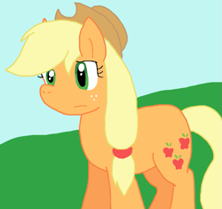 Size: 987x926 | Tagged: safe, artist:cmara, applejack, earth pony, pony, g4, female, outdoors, solo