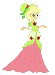 Size: 3000x4085 | Tagged: safe, artist:cartoonmasterv3, artist:nie-martw-sie-o-mnie, applejack, human, equestria girls, g4, make new friends but keep discord, my little pony: friendship is magic, clothes, dress, gala dress, long dress, long skirt, simple background, skirt, solo, transparent background, vector