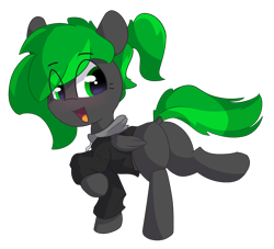 Size: 2074x1884 | Tagged: safe, artist:solarhors, oc, oc only, oc:bytewave, pegasus, pony, blushing, butt, clothes, dock, eye clipping through hair, eyebrows, eyebrows visible through hair, female, filly, foal, hoodie, looking at you, looking back, looking back at you, open mouth, plot, ponytail, raised hoof, raised leg, rule 63, signature, simple background, solo, tail, transparent background