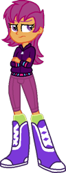 Size: 234x607 | Tagged: safe, artist:starryoak, scootaloo, human, equestria girls, g4, boots, clothes, hoodie, jacket, shirt, shoes, simple background, socks, solo, transparent background