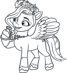 Size: 2887x3151 | Tagged: safe, pipp petals, pegasus, pony, bridlewoodstock (make your mark), g5, my little pony: make your mark, my little pony: make your mark chapter 4, official, .ai available, bridlewoodstock, female, g5 brand assets, mare, monochrome, outlines only, simple background, solo, transparent background, vector