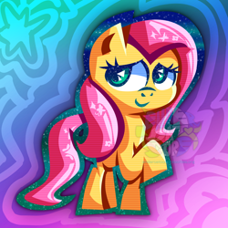 Size: 3840x3840 | Tagged: safe, artist:endercatcore, fluttershy, pegasus, pony, g4, abstract background, gradient lineart, solo