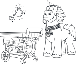 Size: 6426x5482 | Tagged: safe, alphabittle blossomforth, pony, unicorn, bridlewoodstock (make your mark), g5, my little pony: make your mark, my little pony: make your mark chapter 4, official, .ai available, bridlewoodstock, g5 brand assets, horn, male, monochrome, outlines only, simple background, solo, stallion, transparent background, vector