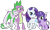 Size: 852x504 | Tagged: safe, artist:lovrgrlforevr, rarity, spike, oc, oc:sapphire search, oc:sky crystal, dracony, dragon, hybrid, pony, unicorn, g4, adult, adult spike, base used, family, female, filly, foal, grin, horn, interspecies offspring, male, mare, offspring, older, older spike, parent:rarity, parent:spike, parents:sparity, ship:sparity, shipping, simple background, smiling, straight, transparent background, wingless spike