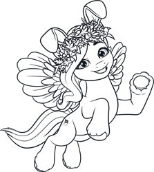 Size: 3005x3375 | Tagged: safe, pipp petals, pegasus, pony, g5, my little pony: make your mark, official, .ai available, female, g5 brand assets, mare, monochrome, outlines only, simple background, solo, transparent background, vector